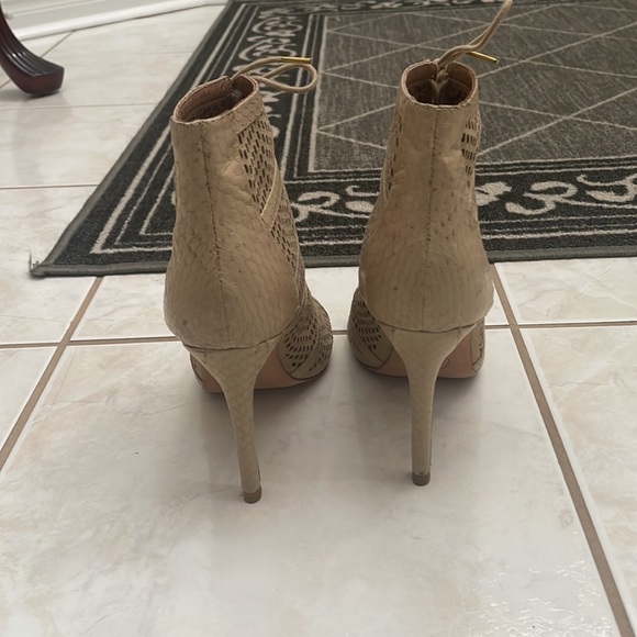 Joie Laser Cut Suede and snake skin Trimmed booties. - Picture 9 of 16